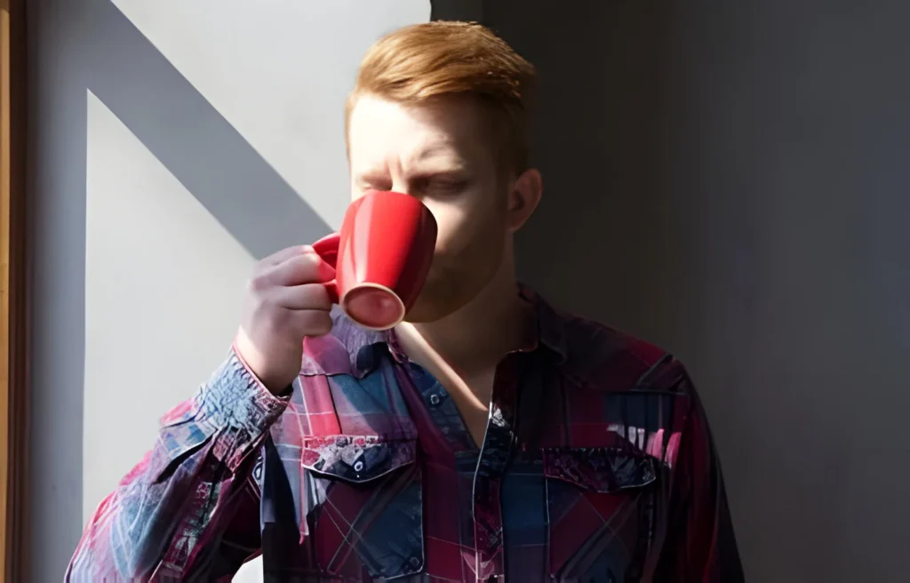 Person drinking ginger tea, a natural remedy for nausea, a common Ozempic side effect.